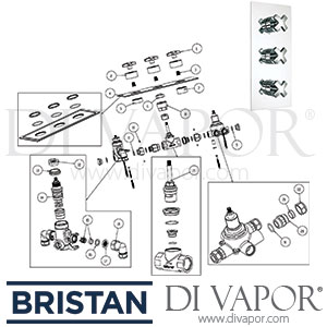 Bristan Moloko Thermostatic Shower Valve with Diverter & Stopcock Spare Parts - BR DV 219